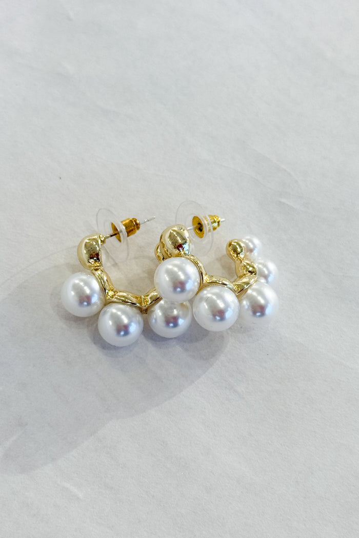 Big Pearl Gold Hoops