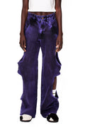 jeans, bite, cotton-denim, purple, acid-wash, flare, cut-out, unisex