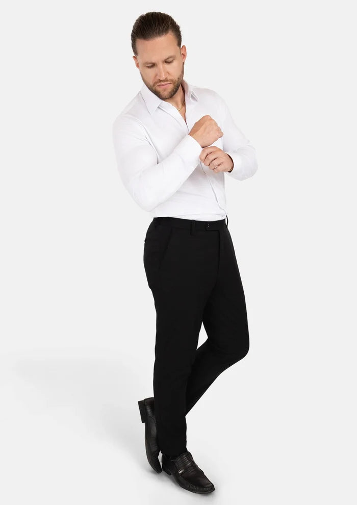 Black Linen Blend Pants - SARTORO