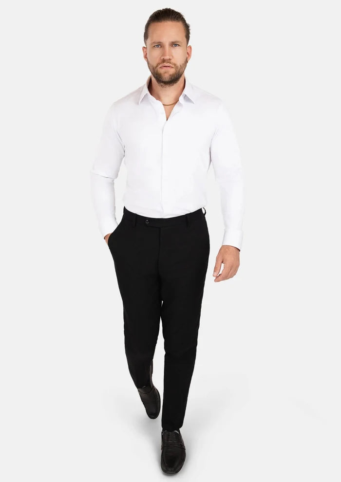 Black Linen Blend Pants - SARTORO