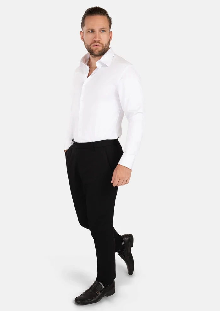 Black Linen Blend Pants - SARTORO
