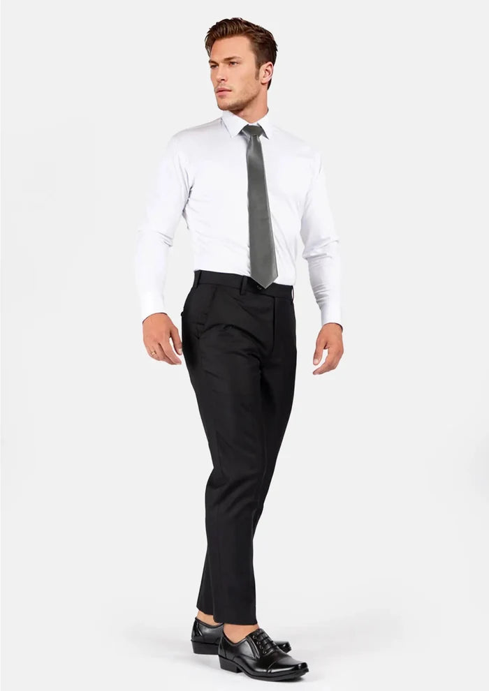 Black Sharkskin Pants - SARTORO