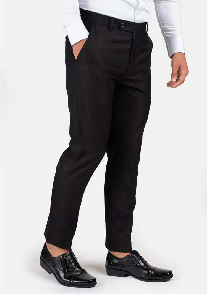 Black Sharkskin Pants - SARTORO