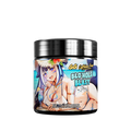 Black and blue supplement jar showing detailed nutrition facts and usage instructions on the label.