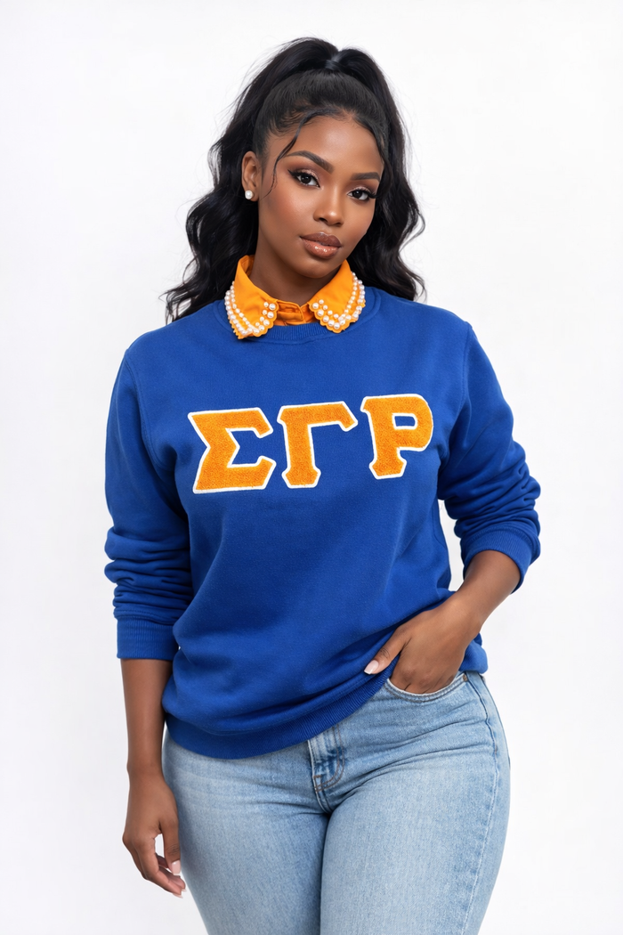 Blue ΣΓΡ Chenille Sweatshirt