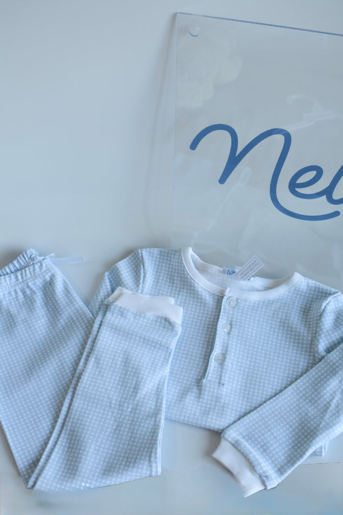Blue Gingham PJ Pant Set