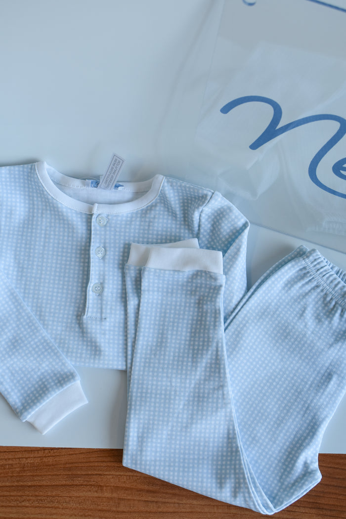 Blue Gingham PJ Pant Set
