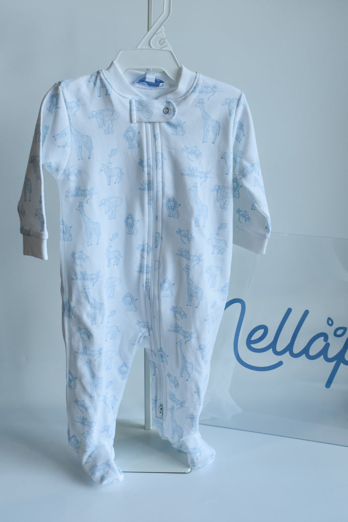 Blue Safari Zipper Footie