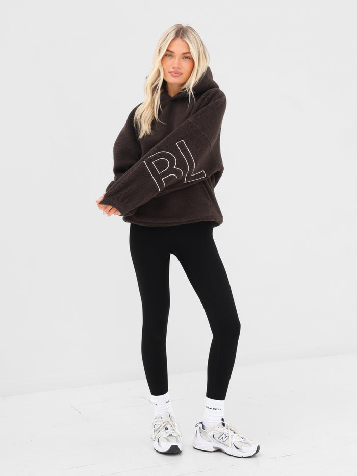 Borg Isabel Oversized Hoodie - Chocolate Brown