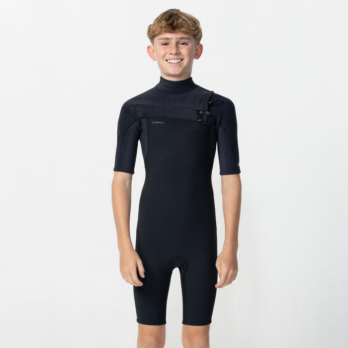 Boy's HyperFreak 2mm Short Sleeve Spring Suit Chest Zip - Black