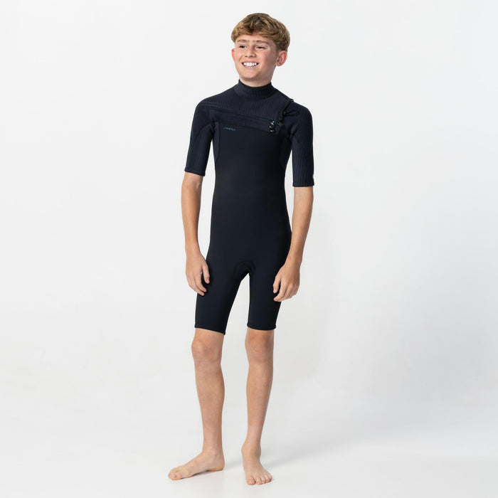 Boy's HyperFreak 2mm Short Sleeve Spring Suit Chest Zip - Black
