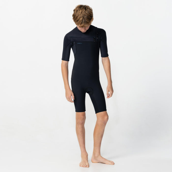 Boy's HyperFreak 2mm Short Sleeve Spring Suit Chest Zip - Black