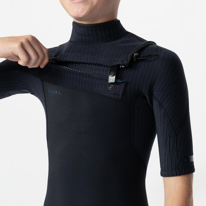 Boy's HyperFreak 2mm Short Sleeve Spring Suit Chest Zip - Black