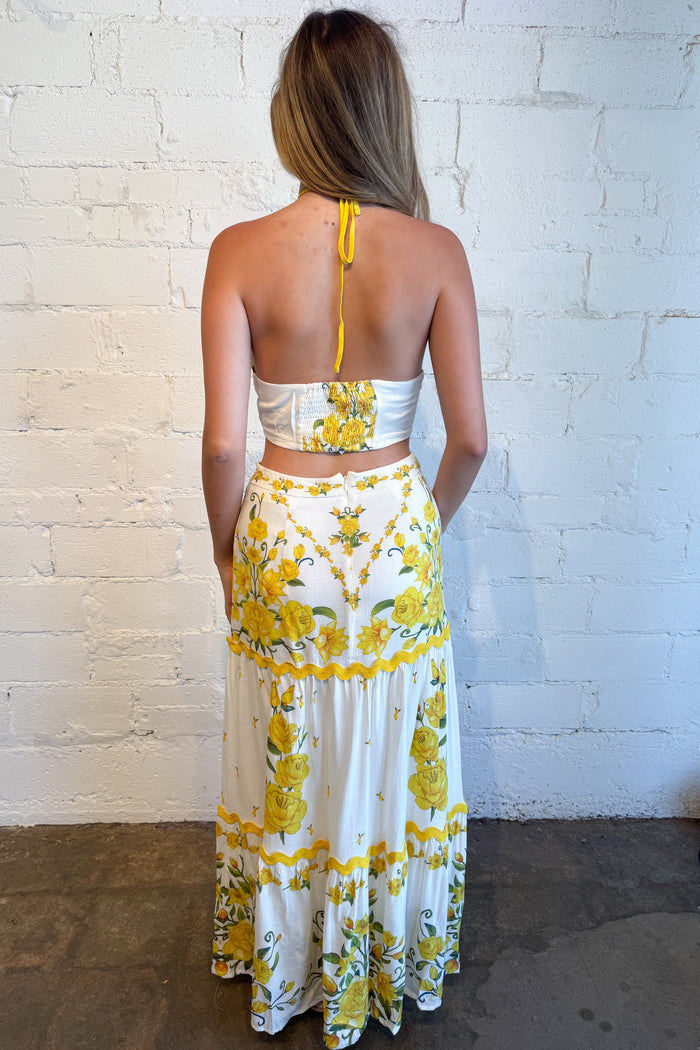 Bright Days Maxi Skirt Back, adeline boutique, dallas boutique, boutique