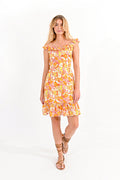 Orange Floral Mini Dress