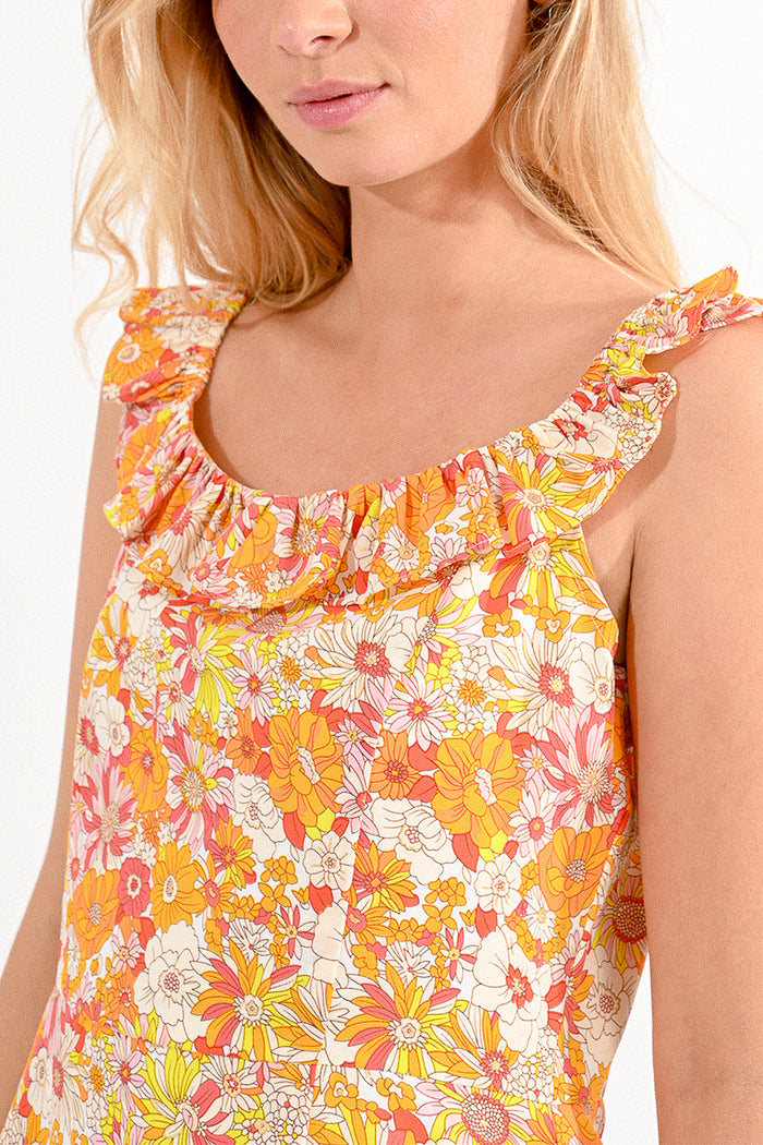 Summer Fit and Flare Orange Dress