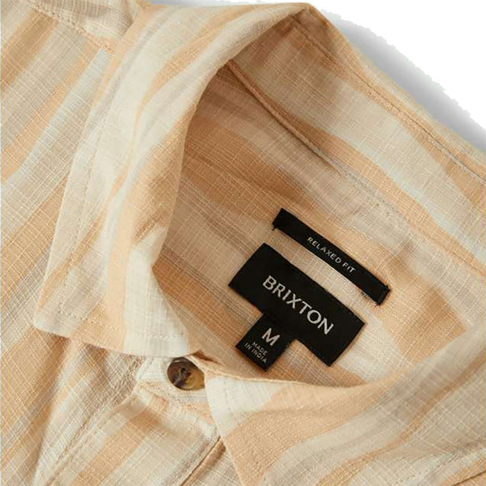 Brixton CRU Slub Short Sleeve Woven Hazelnut Pure Boardshop