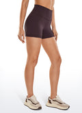 CRZ YOGA Women's Yoga High Rise Biker Brushed Nakedfeel Shorts 4'' Arctic Plum