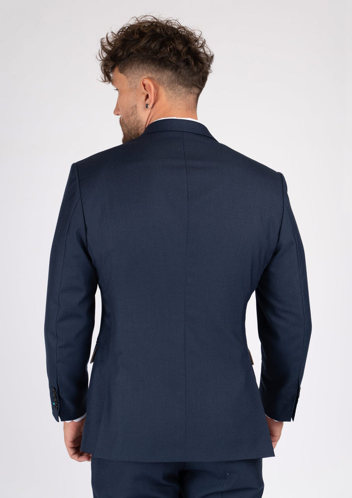 Bryant Navy Sharkskin Jacket - SARTORO