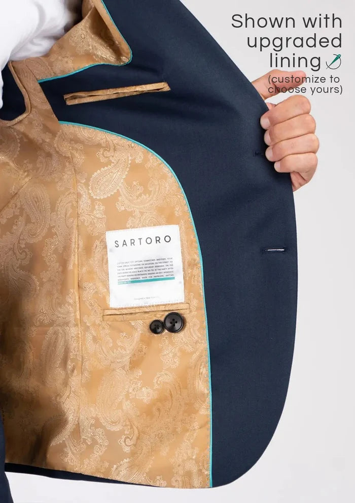 Bryant Navy Sharkskin Suit - SARTORO