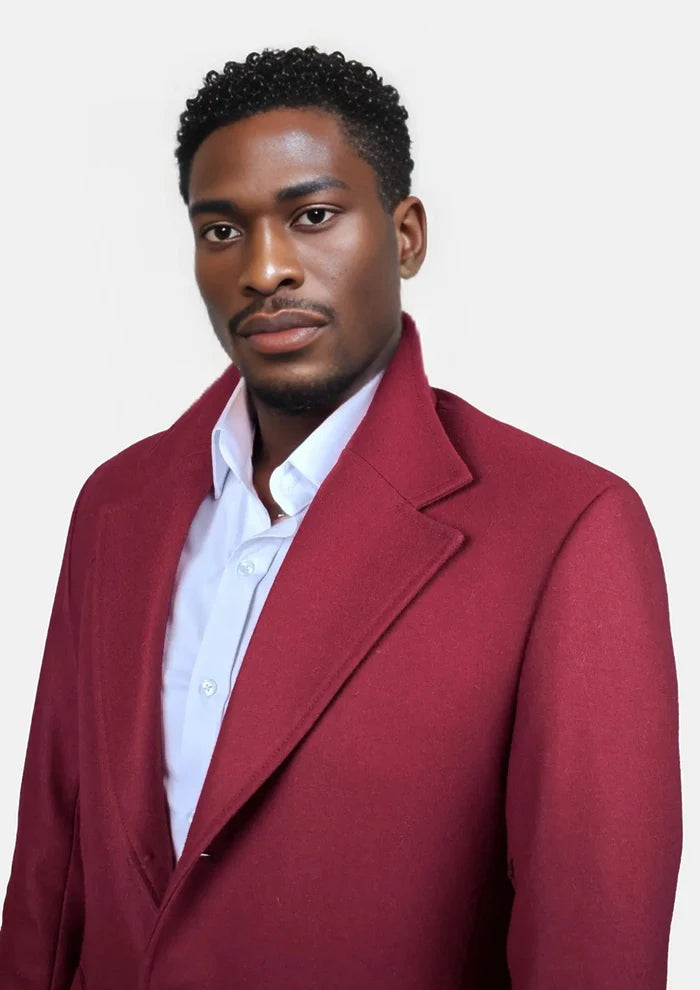 Red Classic Overcoat - SARTORO