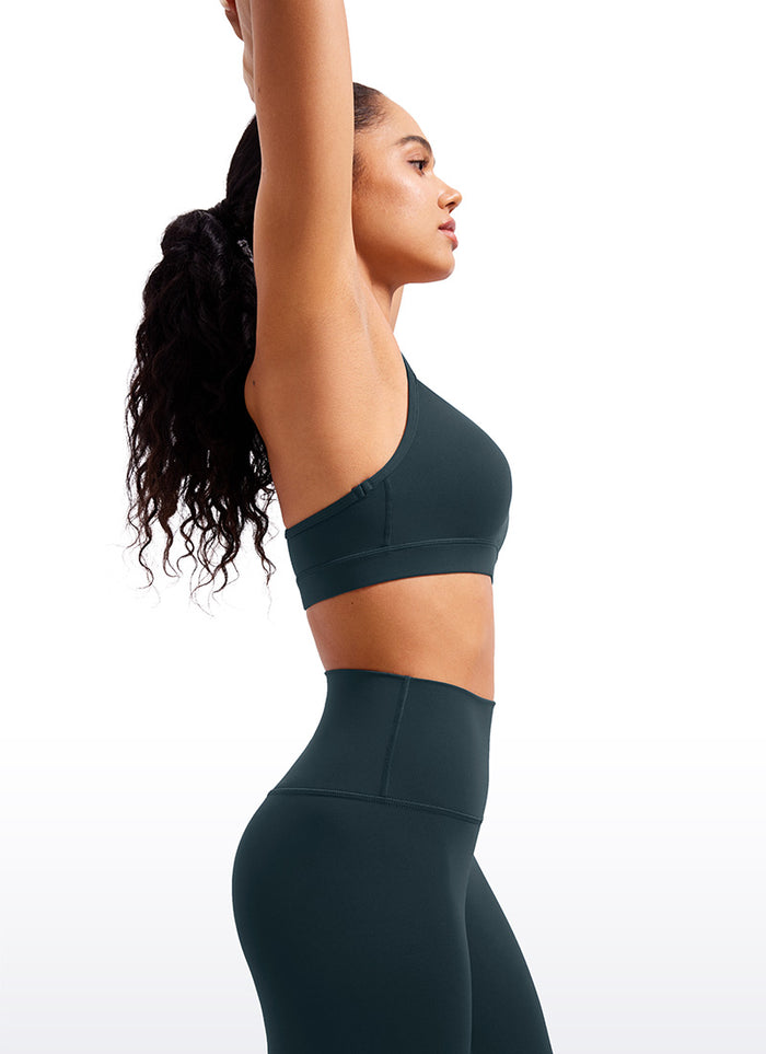 CRZ YOGA Women's Yoga Light Support Butterluxe Sports Bra Y back Forest Dark Green