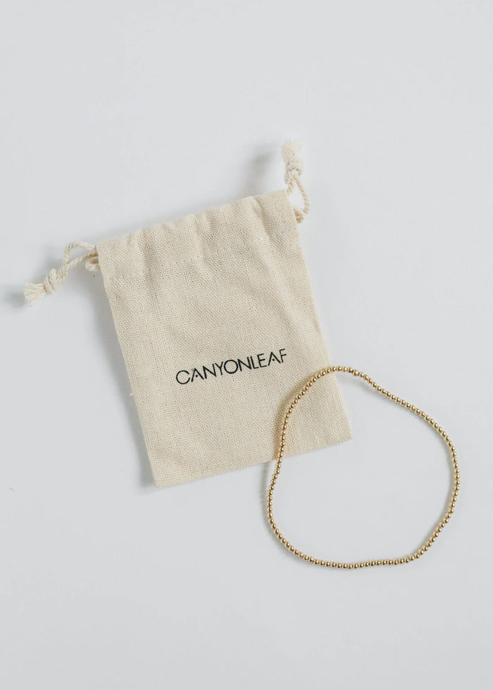 CanyonLeaf - 14K Gold Filled || Beaded Stretch Anklet