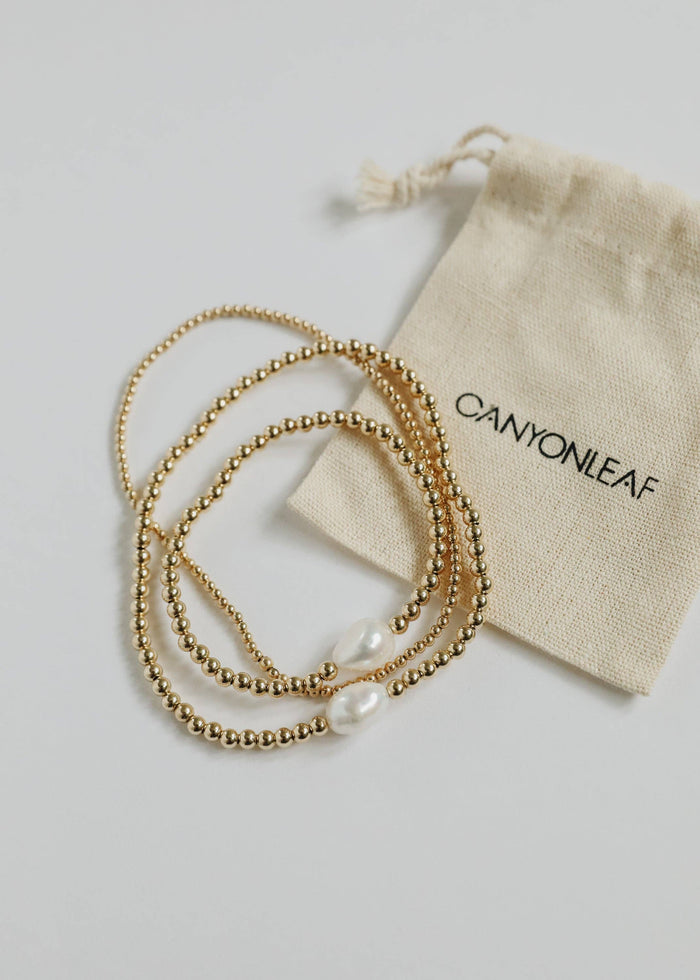 CanyonLeaf - 14K Gold Filled || Beaded Stretch Anklet