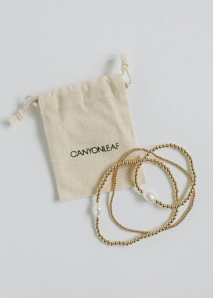 CanyonLeaf - 14K Gold Filled || Beaded Stretch Anklet