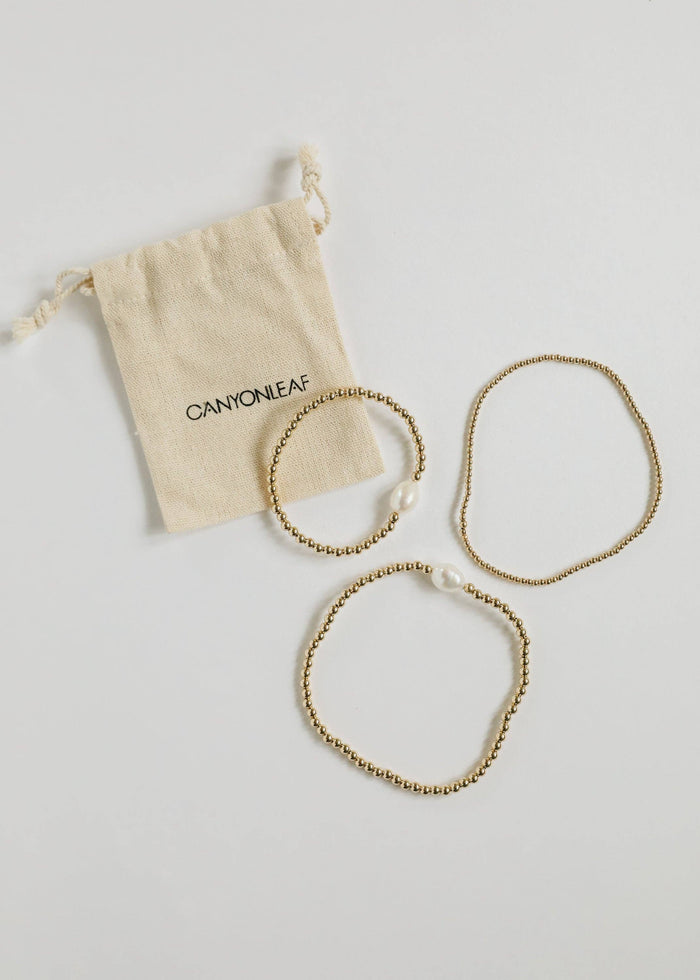 CanyonLeaf - 14K Gold Filled || Beaded Stretch Anklet