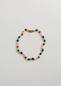 CanyonLeaf - Raw Baltic Amber and Pearl Necklace + Sweet Pink Gemstones
