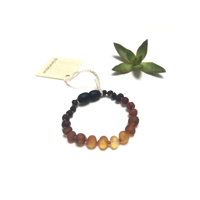 CanyonLeaf - Raw Ombre Baltic Sea Amber || Beaded Anklet or Bracelet