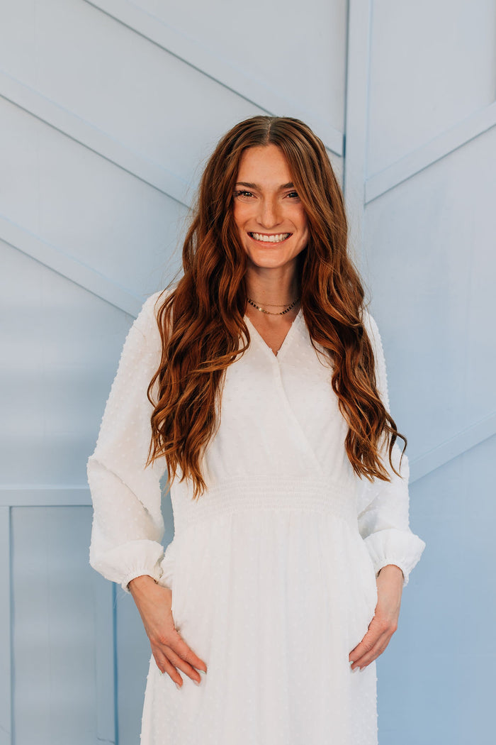 Caroline Wrap Temple Dress