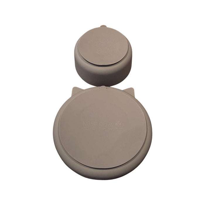 Silicone cat baby plate and bowl with suction base