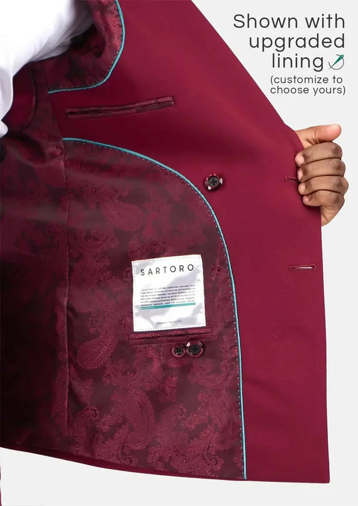 Rockafeller Claret Red Stretch Jacket - SARTORO