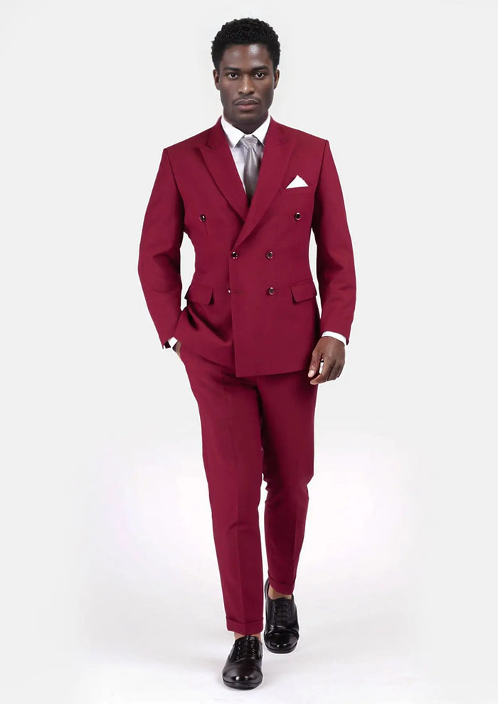 Claret Red Stretch Suit