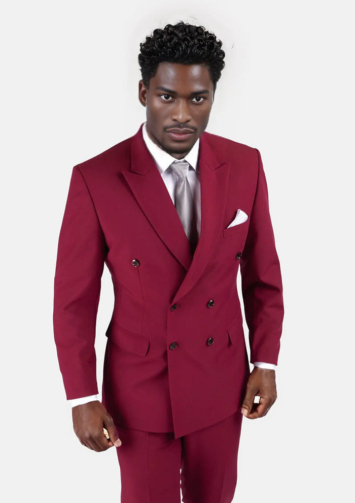 Claret Red Stretch Suit