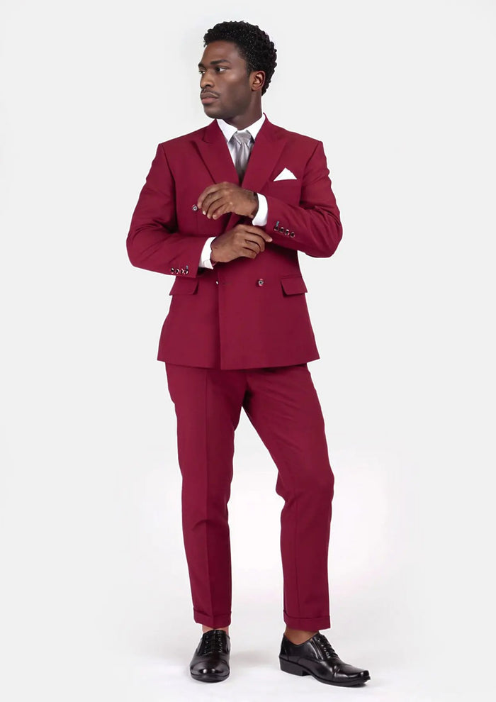 Claret Red Stretch Suit