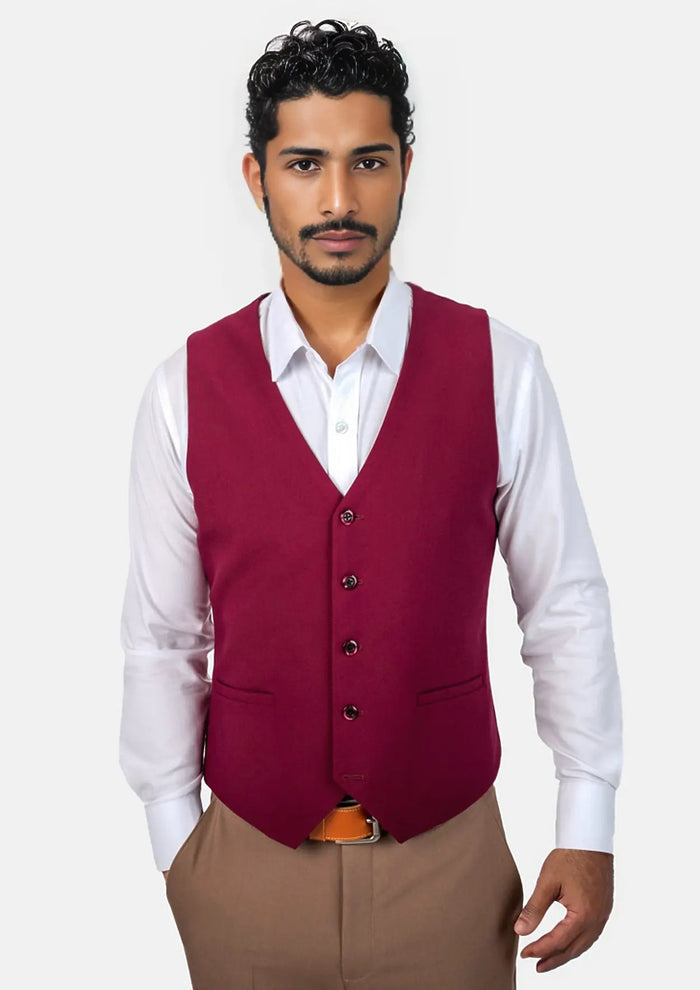 Claret Red Stretch Vest