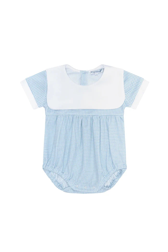 Classic Blue Gingham Collared Bubble