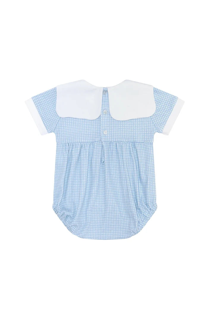 Classic Blue Gingham Collared Bubble