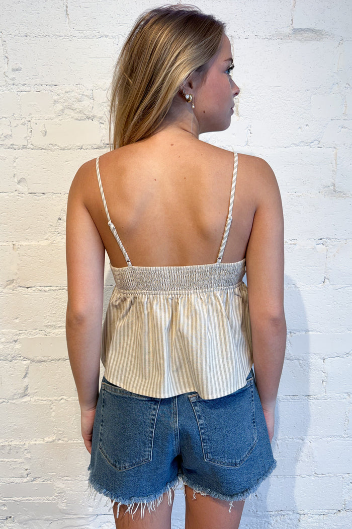 Classic Stripe Babydoll Top Back, adeline boutique, dallas boutique, boutique