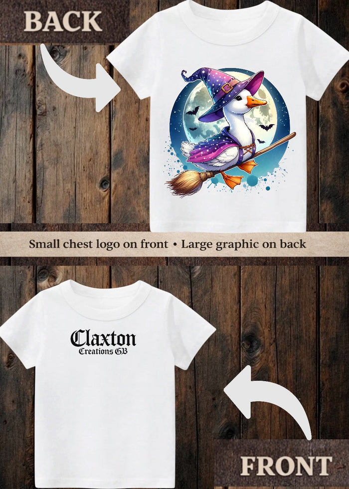 ClaxtoncreationsGB- Tiny terror Tee, witchy 🧙‍♀️ duck 🦆 Claxton Creations GB