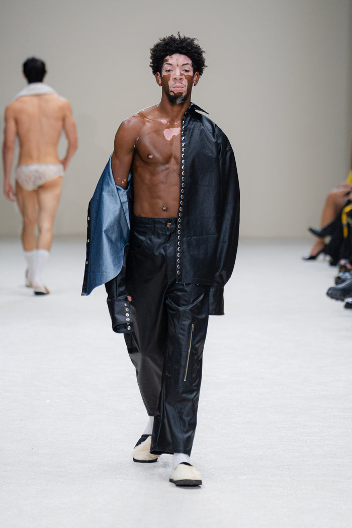 Coated Biker Baggy Jeans