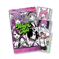 Three purple-themed sticker packs featuring anime-style female characters with varied hairstyles and expressions.