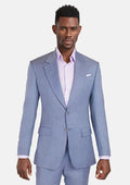 Columbia Blue Sharkskin Ellis Suit - SARTORO
