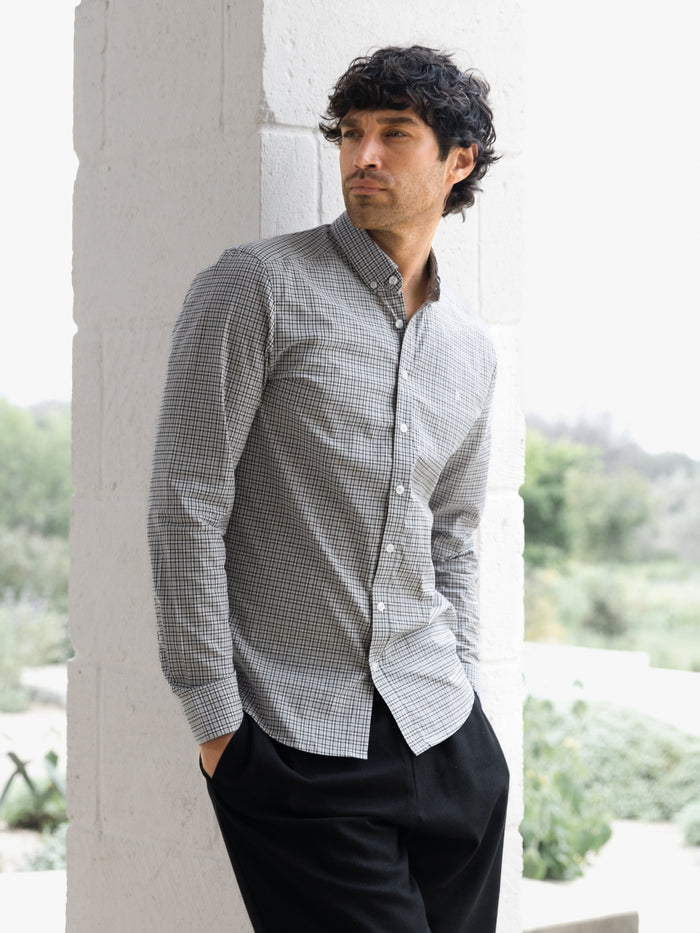 Conrad Long Sleeve Checked Shirt - Brown