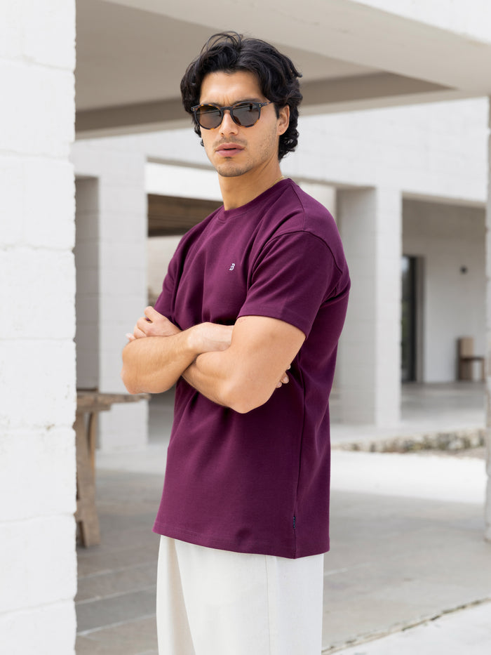 Conrad Relaxed Anchor T-Shirt - Burgundy