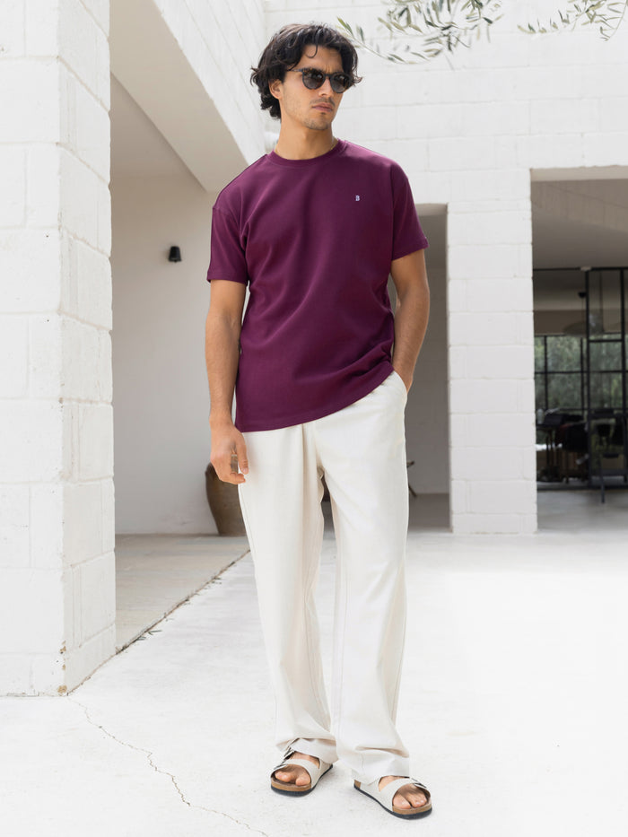 Conrad Relaxed Anchor T-Shirt - Burgundy