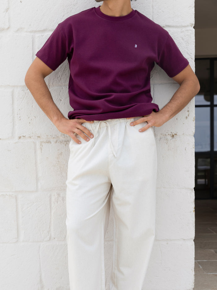 Conrad Relaxed Anchor T-Shirt - Burgundy